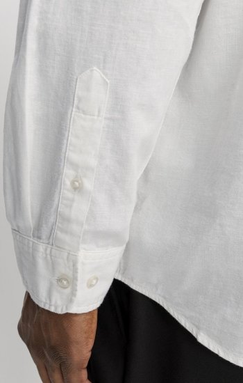 Jack & Jones Breeze Linen Blend Long Sleeve Shirt White - Särgid - Meeste suured särgid 2XL – 8XL