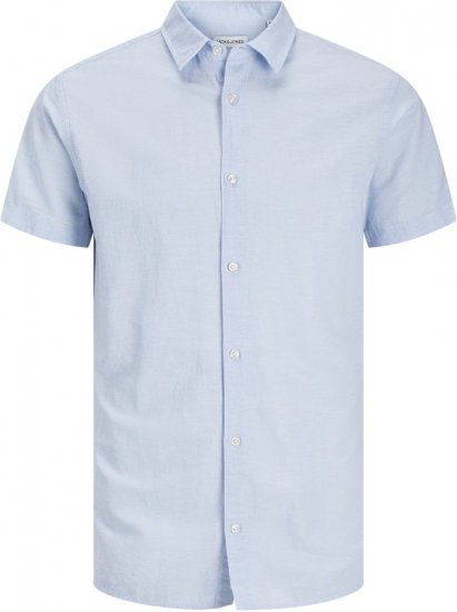 Jack & Jones Breeze Linen Blend Short Sleeve Shirt Chambray Blue - Särgid - Meeste suured särgid 2XL – 8XL