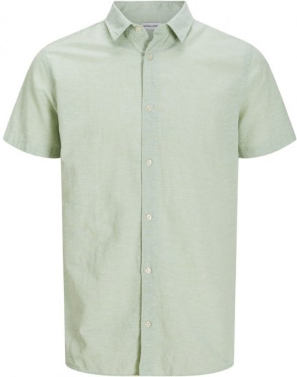 Jack & Jones Breeze Linen Blend Short Sleeve Shirt Iceberg Green - Särgid - Meeste suured särgid 2XL – 8XL