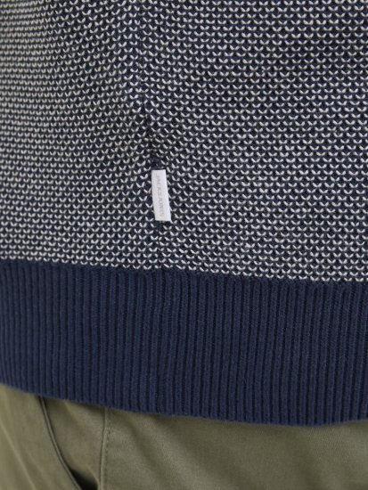 Jack & Jones Ceaston Knit Short Sleeve Sweater Grey/Blue - Sviitrid ja dressipluusid - Meeste suured kapuutsiga jakid suurustes 2XL – 14XL
