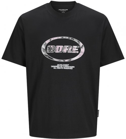 Jack & Jones Lido Core Front Print T-Shirt Black - T-särgid - Suured T-särgid 2XL – 14XL
