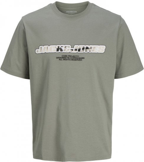 Jack & Jones Lido Core Front Print T-Shirt Shadow Grey - T-särgid - Suured T-särgid 2XL – 14XL