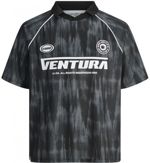 Jack & Jones Retreat Ventura Mesh Polo Polo Shirt Black - Polosärgid - Meeste suured polosärgid 2XL – 8XL