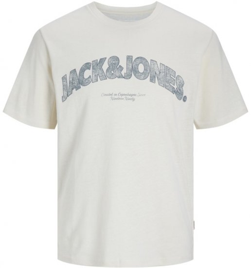 Jack & Jones Almeria Bold Branding T-Shirt Antique White - T-särgid - Suured T-särgid 2XL – 14XL