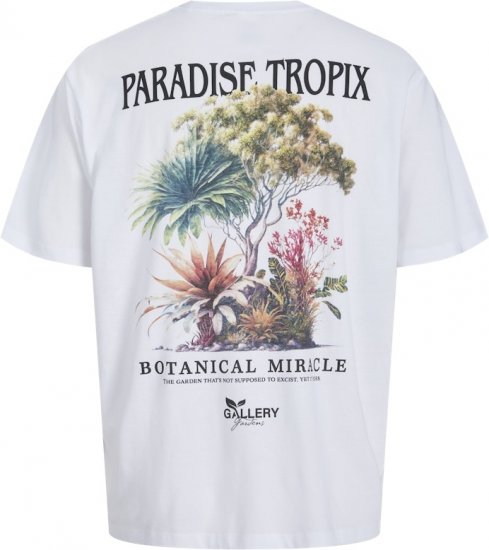Jack & Jones Botaniq Crew Neck T-Shirt Bright White - T-särgid - Suured T-särgid 2XL – 14XL