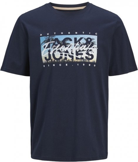 Jack & Jones Colton Photoprint Crew Neck T-Shirt Dark Navy - T-särgid - Suured T-särgid 2XL – 14XL