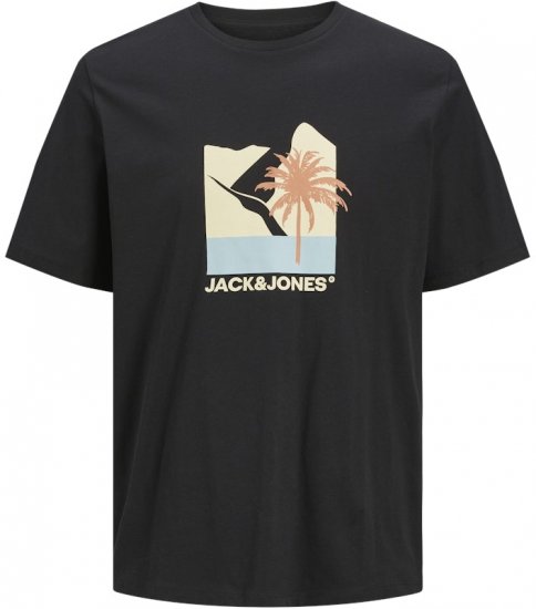 Jack & Jones Barbados Graphic Crew Neck T-Shirt Black - T-särgid - Suured T-särgid 2XL – 14XL