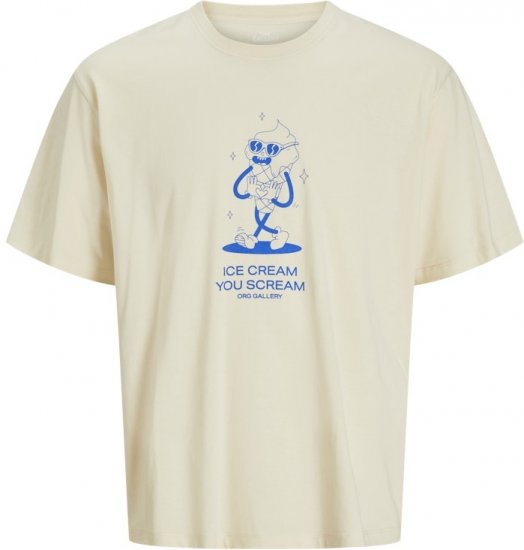 Jack & Jones Unexpect Crew Neck T-Shirt Antique White - T-särgid - Suured T-särgid 2XL – 14XL