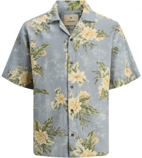 Jack & Jones Vincent Resort Print Relaxed Fit Shirt Coronet Blue - Särgid - Meeste suured särgid 2XL – 8XL