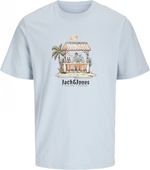 Jack & Jones Skull Coast Crew Neck T-Shirt Light Blue - T-särgid - Suured T-särgid 2XL – 14XL