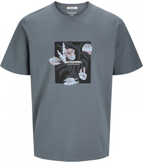 Jack & Jones Almeria Front Print Crew Neck T-Shirt Grey - T-särgid - Suured T-särgid 2XL – 14XL