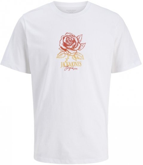 Jack & Jones Almeria Crew Neck T-Shirt Bright White - T-särgid - Suured T-särgid 2XL – 14XL