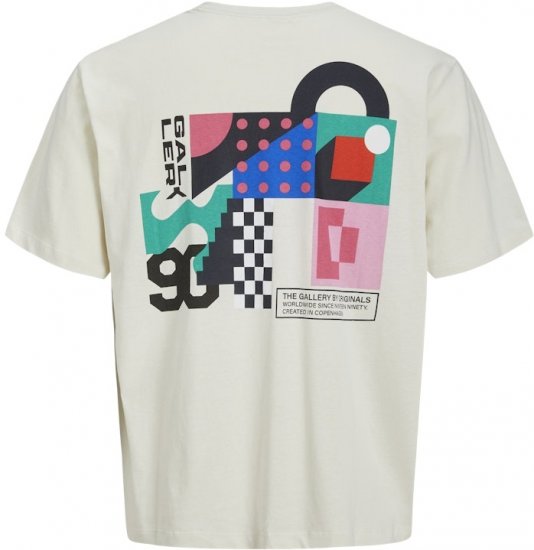 Jack & Jones Fold Crew Neck T-Shirt Antique White - T-särgid - Suured T-särgid 2XL – 14XL