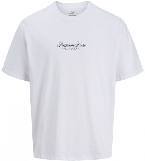 Jack & Jones Marina Crew Neck T-Shirt Bright White/Premium Frost - T-särgid - Suured T-särgid 2XL – 14XL