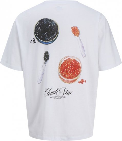 Jack & Jones Marina Crew Neck T-Shirt Bright White/Cloud Nine - T-särgid - Suured T-särgid 2XL – 14XL