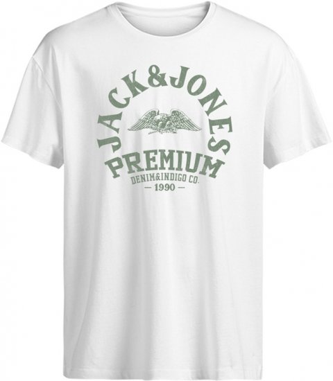 Jack & Jones Blurobar Crew Neck T-Shirt White - T-särgid - Suured T-särgid 2XL – 14XL