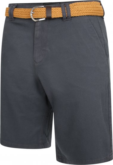 Kam Jeans 3402 Belted Dobby Weave Stretch Chino Shorts Charcoal - Lühikesed püksid - Lühikesed Püksid suured suurused: W40-W60
