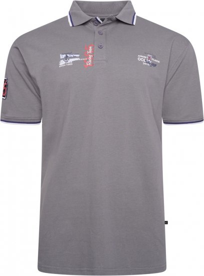 Kam Jeans 5512 1985 Racing Team Polo Shadow Grey - Polosärgid - Meeste suured polosärgid 2XL – 8XL