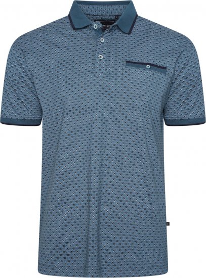 Kam Jeans 5517 Geo-Print Polo Blue - Polosärgid - Meeste suured polosärgid 2XL – 8XL