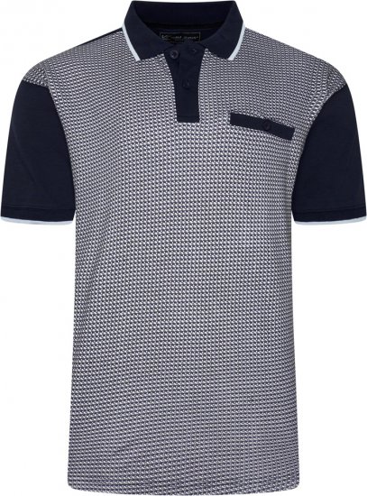 Kam Jeans 5518 Smart Mini Geo-Print Polo Navy - Polosärgid - Meeste suured polosärgid 2XL – 8XL