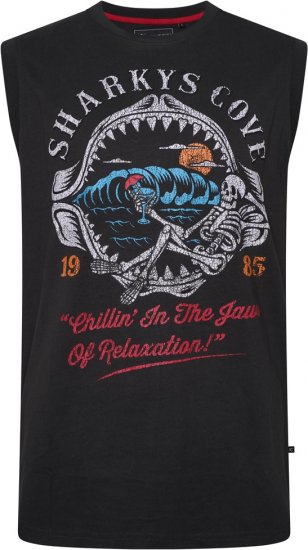 Kam Jeans 5762 Sharkeys Cove Vest Sleeveless T-Shirt Pirate Black - T-särgid - Suured T-särgid 2XL – 14XL