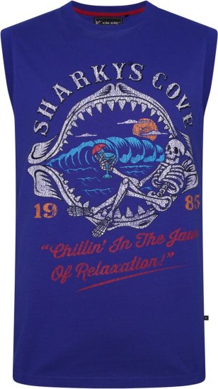 Kam Jeans 5762 Sharkeys Cove Vest Sleeveless T-Shirt Sea Surf Blue - T-särgid - Suured T-särgid 2XL – 14XL