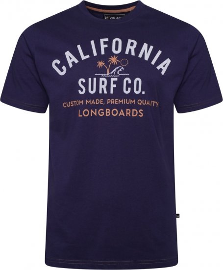 Kam Jeans 5766 California Surf Co T-Shirt Navy Academy - T-särgid - Suured T-särgid 2XL – 14XL