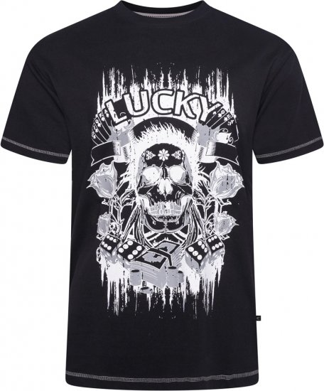 Kam Jeans 5770 Lucky Skull T-Shirt Black - T-särgid - Suured T-särgid 2XL – 14XL