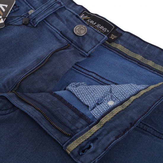 Kam Jeans Onana Embossed Wash Denim Shorts Smokey Blue - Lühikesed püksid - Lühikesed Püksid suured suurused: W40-W60
