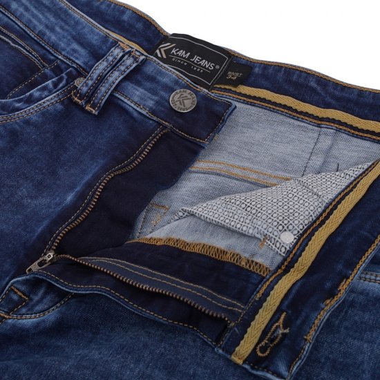 Kam Jeans Pepe Knitted Denim Shorts Random Mid Wash Blue - Lühikesed püksid - Lühikesed Püksid suured suurused: W40-W60