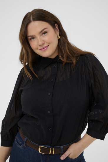 Kaffe Curve Gabby Särk lühendatud varrukatega Must - Triiksärgid - 