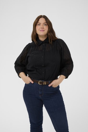 Kaffe Curve Gabby Särk lühendatud varrukatega Must - Triiksärgid - 