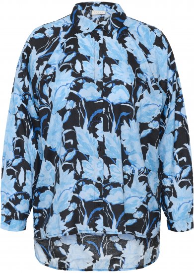 Kaffe Curve Sasja Pikkade varrukatega särk Blue Snake Flower - Pluusid & tuunikad - 