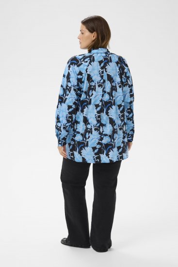 Kaffe Curve Sasja Pikkade varrukatega särk Blue Snake Flower - Pluusid & tuunikad - 