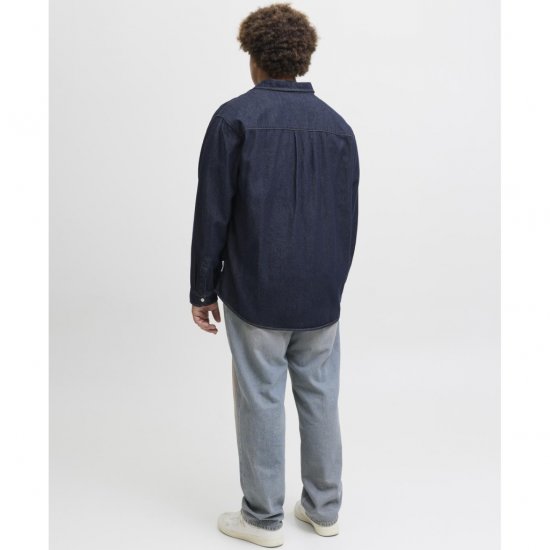 Jack & Jones Norrebro Denim Long Sleeve Shirt Dark Blue Denim - Särgid - Meeste suured särgid 2XL – 8XL