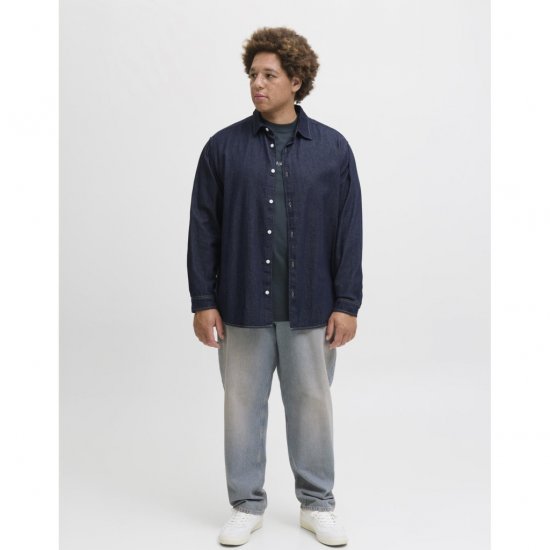 Jack & Jones Norrebro Denim Long Sleeve Shirt Dark Blue Denim - Särgid - Meeste suured särgid 2XL – 8XL