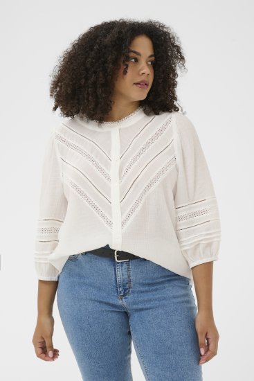 Kaffe Curve Liwa Shirt Chalk - Triiksärgid - 