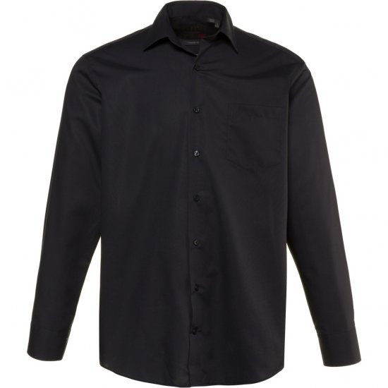 JP1880 Shirt Business Modern Fit Long Sleeve Non-Iron Black TALL - MEESTERIIDED MT-6XLT - Pikad meeste riided