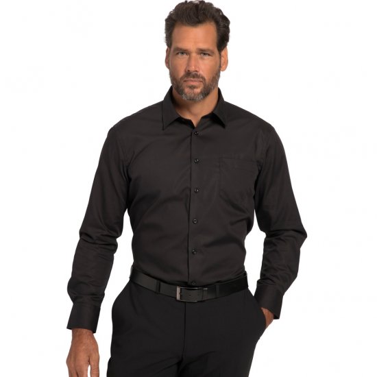 JP1880 Shirt Business Modern Fit Long Sleeve Non-Iron Black TALL - MEESTERIIDED MT-6XLT - Pikad meeste riided