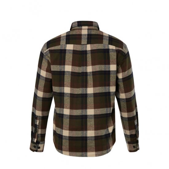 JP1880 Shirt Flannel Long Sleeve Dark Brown TALL - MEESTERIIDED MT-6XLT - Pikad meeste riided