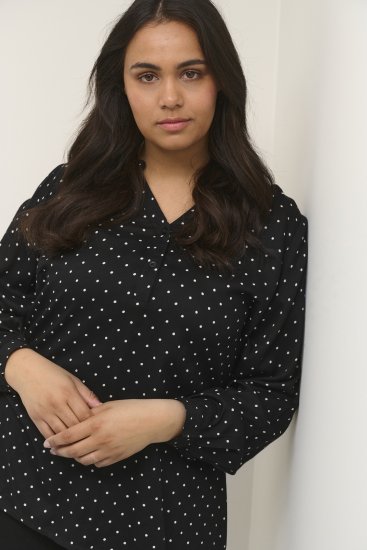 Kaffe Curve Joy Pluus Must/Valge Täpiline - Pluusid & tuunikad - 