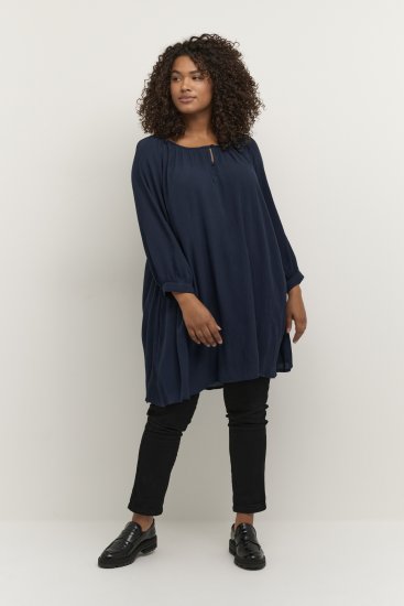 Kaffe Curve Ami 3/4-varrukaga Tuunika Kesköö meresinine - T-särgid - 
