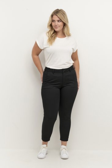 Kaffe Curve Leana Chino 7/8 Püksid Sügav Must - Teksad & Püksid Suuremates Suurustes – Plus Size - 