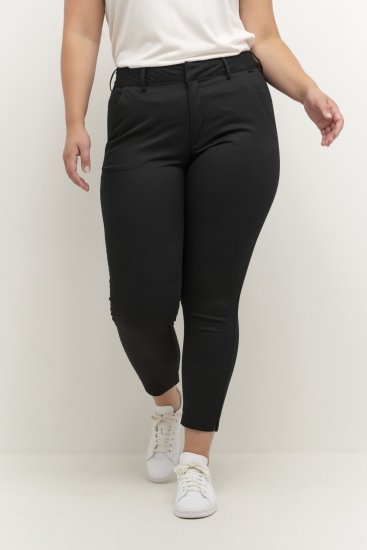 Kaffe Curve Leana Chino 7/8 Püksid Sügav Must - Teksad & Püksid Suuremates Suurustes – Plus Size - 