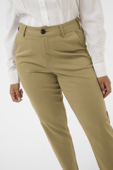 Kaffe Curve Leana Chino 7/8 Püksid Kivistunud Tamm - Teksad & Püksid Suuremates Suurustes – Plus Size - 