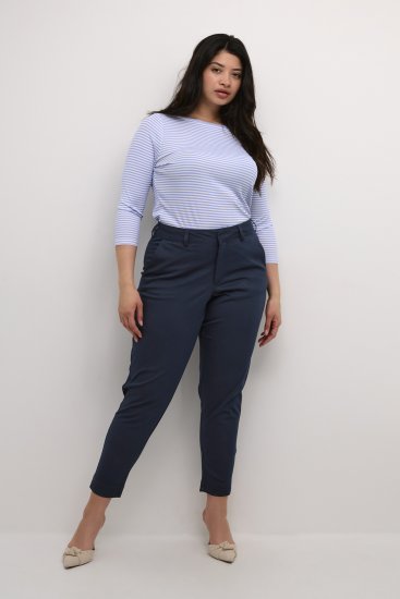 Kaffe Curve Leana Chino 7/8 Püksid Kesköö Meresinine - Teksad & Püksid Suuremates Suurustes – Plus Size - 
