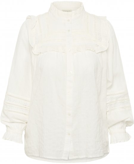 Kaffe Curve Jessa Shirt Long Sleeve White - Triiksärgid - 