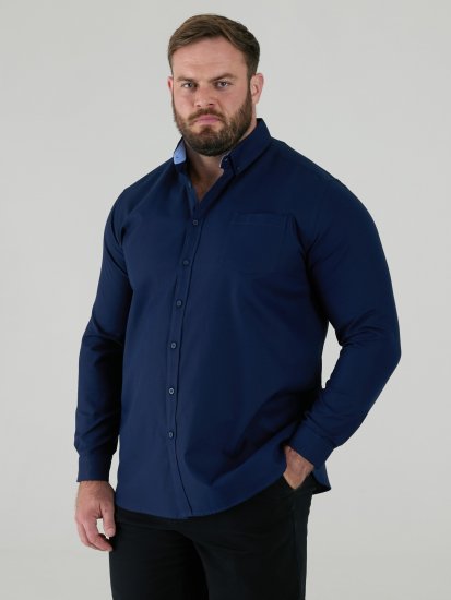 D555 Richard Pikkade Varrukatega Oxford-Särk TALL Tumesinine - TALL särgid - 