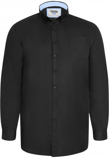 D555 Richard Pikkade Varrukatega Oxford-Särk TALL Must - TALL särgid - 