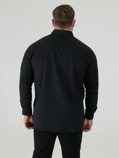 D555 Richard Pikkade Varrukatega Oxford-Särk TALL Must - TALL särgid - 